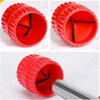 Copper Pipe Deburring Tool Tri-Blade Design Aluminum Tube Chamferer Hardened Alloy Steel Blades Pipe Rim Scraper for Plumbers, DIY Users, Plumbing Repair, Workshop