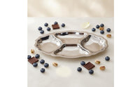 Divided Serving Plate Contoured Stainless Steel Serving Tray Rust Resistant Platter Dishware