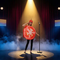 Printed Tomato Slice Costume 1Piece Tomato Slice Costume Polyester for Adults