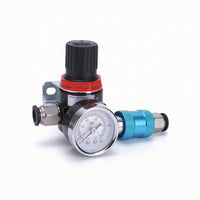 Air Pressure Regulator with Gauge Adjustable Pressure Regulator with Gauge Compact Sturdy for Compressor Systems, Workshop
