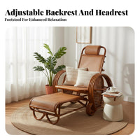 Foldable Design Rattan Rocking Chair Breathable Weave Reclining Rocking Chair Sturdy & Long-Lasting Frame Adjustable Backrest Recliner Deeply Padded Cushions for Seniors, Homeowners, Readers, Rest Ping, Sunroom, Balcony, Backyard