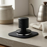 Textured Grip Spring-Loaded Coffee Tamper Flat Circular Base Handheld Coffee Tamper Threaded Bottom Kitchen Tool Compact