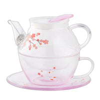 Borosilicate Glass Tea Set Heat Resistant Stackable Tidy for Apartment