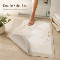 Diatomaceous Earth Absorbent Bathroom Mat Quick Dry Non-Slip Cuttable Floor Mat