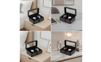 Double Watch Storage Box with Transparent Cover Portable Double Watch Box Sturdy for Travel, Dresser