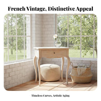 Bedside Storage Unit Distressed Finish Single-Drawer Accent Cabinet Vintage design Retro Design for Bedroom, Entryway, Hallway