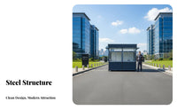 Outdoor Sentry Box Weather Resistant Outdoor Security Booth Prefabricated Guard House for Gatekeepers, Property Managers, Schools, Guard Posts