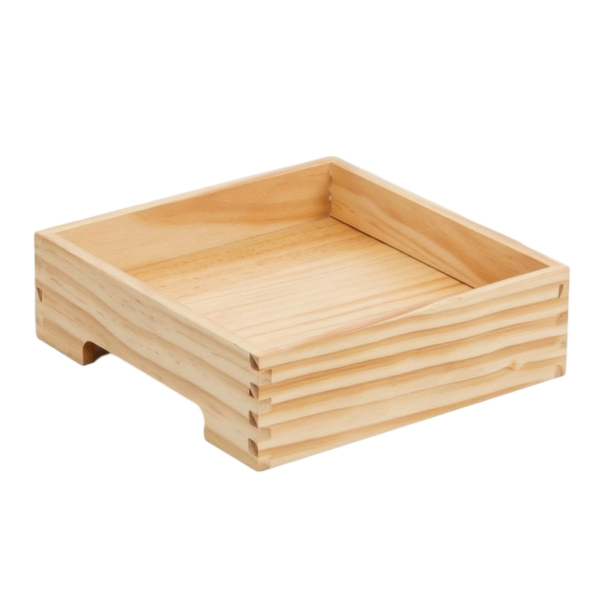 Wooden Box with Open Top Finger-Jointed Wooden Storage Box Natural for Food Prep