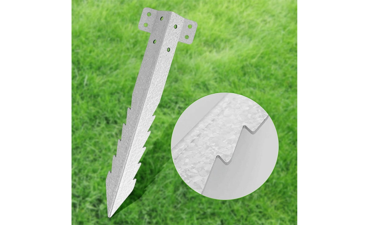 10 Pieces Galvanized Sleeper Bracket Heavy-Duty Metal Sleeper Bracket Screw Holes Galvanized Steel Stake for Fence Posts