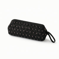 Small Quilted Textile Pouch with Zipper Cute Zippered Storage Bag with Carry Loop Fashionable Cosmetic Bag with Zipper Foldable for Travelers