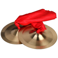 Hand Cymbals Polished with Red Ties Shiny Finger Cymbals for Artists, Ceremonies