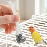 Bird Cage Cleaner and Parrot Cage Cleaning Brush, Angled Combination Pet Bird Cleaning Tool, Long Handle Droppings Remover