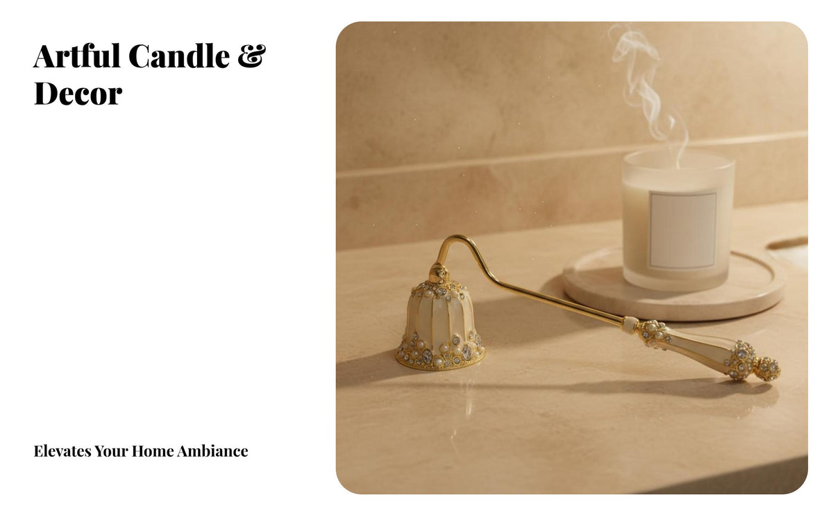 Candle Wick Smotherer Enamel Finish Long Handle Candle Wick Smotherer Wick Fire Smotherer Vintage Design Home Accessory Safe