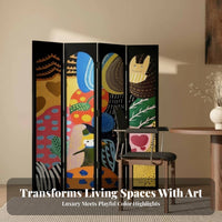 Foldable Design Folding Panel Screen Freestanding Multi-Panel Art Partition Movable Room Divider Modern Design for Homeowners, Interior Decorators, Separateice Workers, Bedroom, Entrance Hall, Studio Apartment, Restaurant