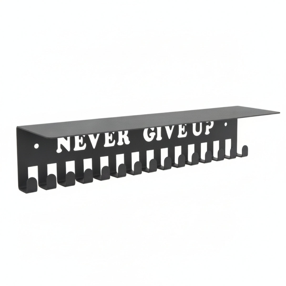 Medal Hanger with Shelf Wall-Mounted Medal Display with Shelf Matte Black Metal for Athletes, Home Gym, Bedroom