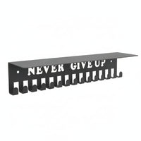 Medal Hanger with Shelf Wall-Mounted Medal Display with Shelf Matte Black Metal for Athletes, Home Gym, Bedroom