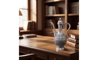 Antique Style Beverage Pot Decorative Pot with Domed Lid Ornate Vessel for Decorators, Living Room, Shelf Display