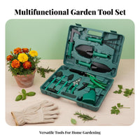 10 Pieces Garden Tool Kit Versatile Garden Tool Set Sturdy Gardening Tools with Storage Case for Outdoor, Balcony, Lawn Care