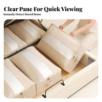 Underbed Fabric Container Space-Saving Under-Bed Clothes Container for Dorm Room
