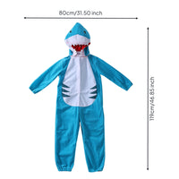 Shark Costume-Piece Costume Soft Hooded Jumpsuit for Kids, Little Ones