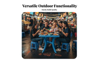 Long-Lasting Plastic Table and Chair Set Easy to Clean Outdoor Table and Chairs Resistant Plastic Patio Furniture Set Low Maintenance for Business Owners, Party Hosts, Night Market, Food Stall, Barbecue, Backyard
