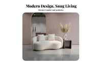 Irregularly Shaped Sherpa Sofa Nordic Aesthetic Curved sectional Sofa distinctive Shape Living Room Furniture for Homeowners, Salon, Boutique, Reception Area