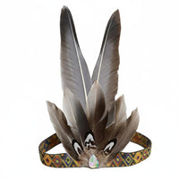 Feather Headdress Real Feathers Tribal Feather Headband Adjustable Fit