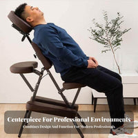 Multi-Functional Foldable Chair Sturdy Frame Adjustable Chair Thick Foam Cushioning Salon Furniture Oil & Waterproof for Mobile Therapists, Beauticians, Clients, Beauty Salons, Clinics, Home Use, Unavailable Ice