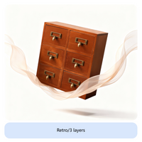 Library Card Catalog Cabinet Rustic Decor Desktop Organizer Compact Size Fully Assembled for Hobbyists, Students, Countertop