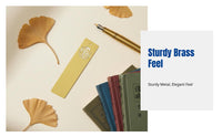 Creative Chinese Brass Bookmark, Hollow Metal Ruler, Cultural Gift for Students, Assorted Designs, Random Style