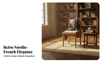 Nordic Design Upholstered Wooden Chair Retro Aesthetic Upholstered rearrest Chair designer-inspired aesthetic Household Furniture Soft Upholstery for Homeowners, Interior Designers, Restaurant Owners, Dining Room, Kitchen, Cafe, Home Office