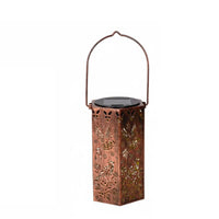 Automatic On/deactivate Solar Projection Lantern IP44 Waterproof Hollow Metal Lantern No Wiring Required Hanging Solar Light for Patio, Yard, Lawn, Pathway