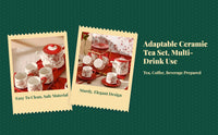 Porcelain Teapot and Mug Set, Elegant Ceramic Drinkware