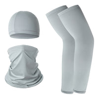 Unisex UV Protection Cycling Headwear Set with Arm Sleeves and Helmet Liner