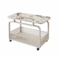 On casters 2-Tier Utility Cart Minimalist design Mobile Furniture Space Saving Storage Trolley Multi-Functional for Apartment Dwellers, Office Workers, Living Room, Bedroom, Kitchen, Bathroom