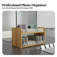 Space-Saving Multi-Grid Phone Storage Box Large Capacity Multi-Slot Phone Storage Rack Multifunctional for Teachers, Employees, Workshop