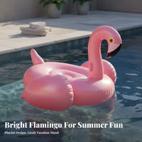Rose Gold Inflatable Flamingo Thick Material Inflatable Flamingo Rideable Thickened PVC Large Animal Floatie for Adults, Beach, Lake