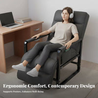 Extendable Footrest Foldable Reclining Desk Chair Breathable backrestrest Ergonomic Rolling Chair Support Office Furniture Adjustable Headrest for Students, Remote Workers, video game enthusiasts, Dorm Room, Bedroom