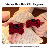 Velvet Bow Hair Clasp Retro Design Flocked Bow Hair Clasp Elegant Design Mini Bowknot Hair Claw for Women, Girls, Daily Wear, Wedding, Festivals