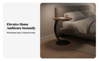 C-Shaped Side Table Minimalist Design C Shaped End Table Space Saving Sturdy Metal Base for Office
