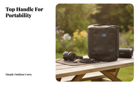 Top Handle Opening Portable Speaker Dust Cover Smooth Textile Portable Speaker Cover Black for Storage, Travel