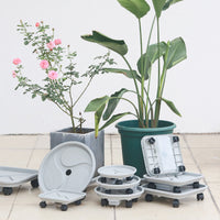 Square/Round Plant Caddy with Wheels and Water Tray, Heavy Duty Rolling Planter Stand