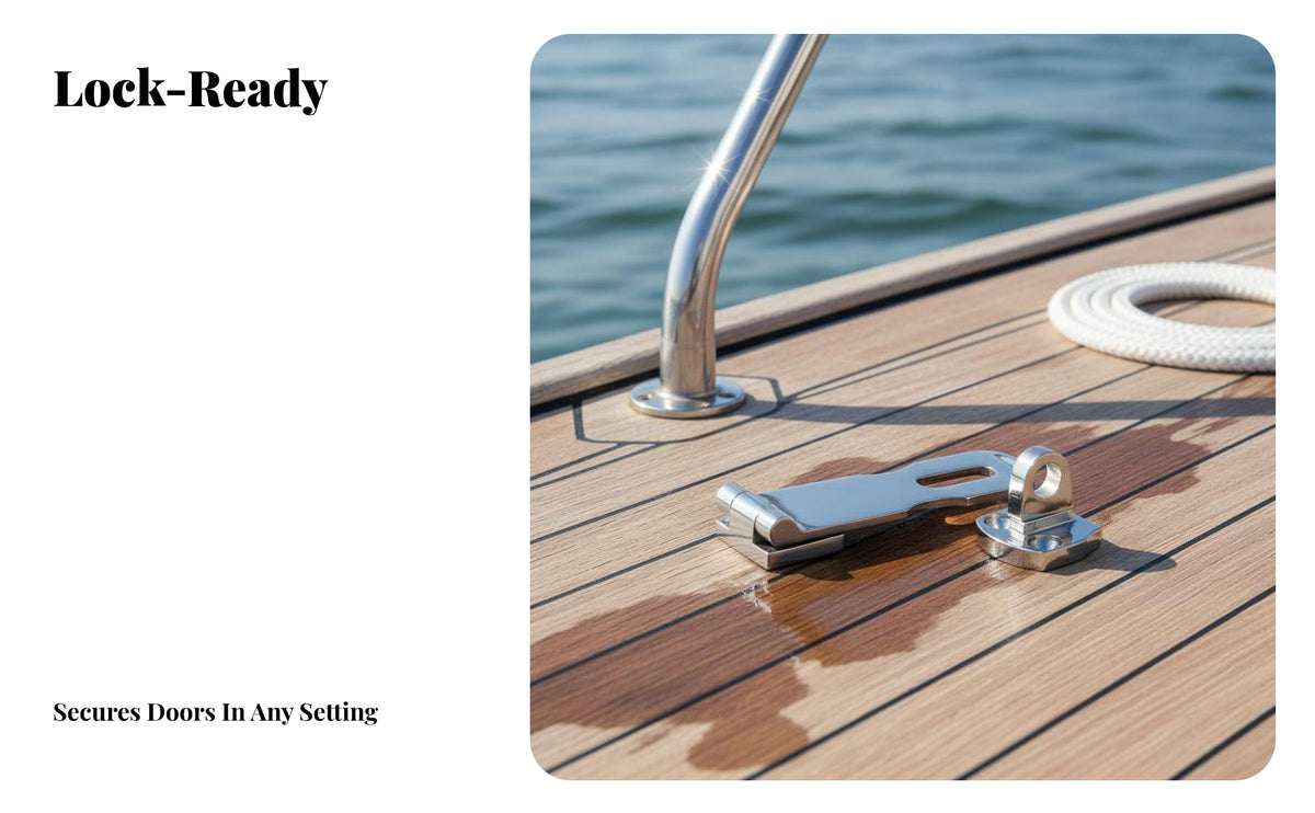 316 Stainless Steel Safety Hasp Saltwater Grade Hasp Latch Security Hardware Rustproof Mirror Polished Finish