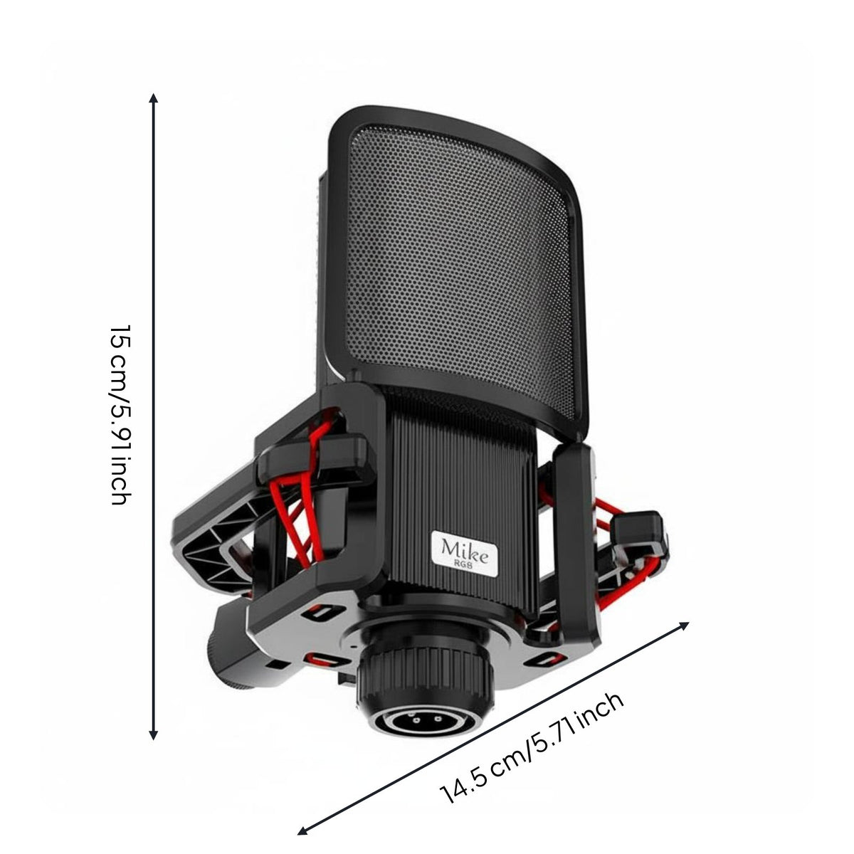 Mic Shock Mount with Plosive Screen Stable Support Condenser Audio Pickup Hanging Mount Anti-Vibration Audio Pickup Clip for Sound Production Studio