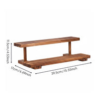 Stable and Sturdy Wooden Step Shelf Easy to Clean Countertop Perfume Stand for Collectors, Dressing Table, Shop Counter