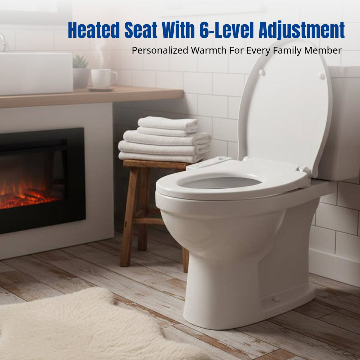 Smart Thermostatic Toilet Seat, PP Board, Waterproof, Quiet, Multiple Sizes, Easy Install, Family Use
