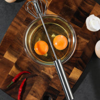 Semi-Automatic Egg Beater Stainless Steel Handheld Egg Beater Whisk with Spring Head Easy to Use Utensil Long-Lasting