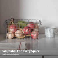 Stackable Wire Basket Set Mesh Bottom Stackable Grid Container Rust-Resistant