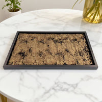 Tree Texture Decorative Tray Light Elegant Design Wood Frame Organizer Tray Versatile Home Decor for Entryway