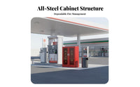 Cold-Rolled Steel Fire Equipment Storage Cabinet Heavy-Duty Construction Emergency Action Station Large Capacity Fire Safety Tool Cabinet Lockable for Industrial Workers, Property Managers, Gas Stations, Factories, Workshops, Warehouses